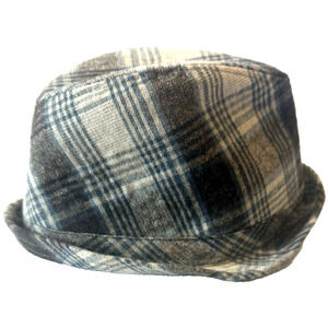 Vintage Crown Tribly Plaid Wool Fedora Hat Floral‎ Lined Academia Prep Old Money